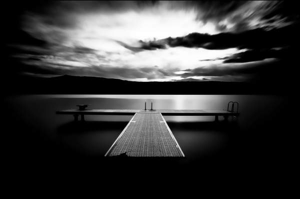Minimalist photography of Lakes or Oceans in BLACK and WHITE and LONG EXPOSURE